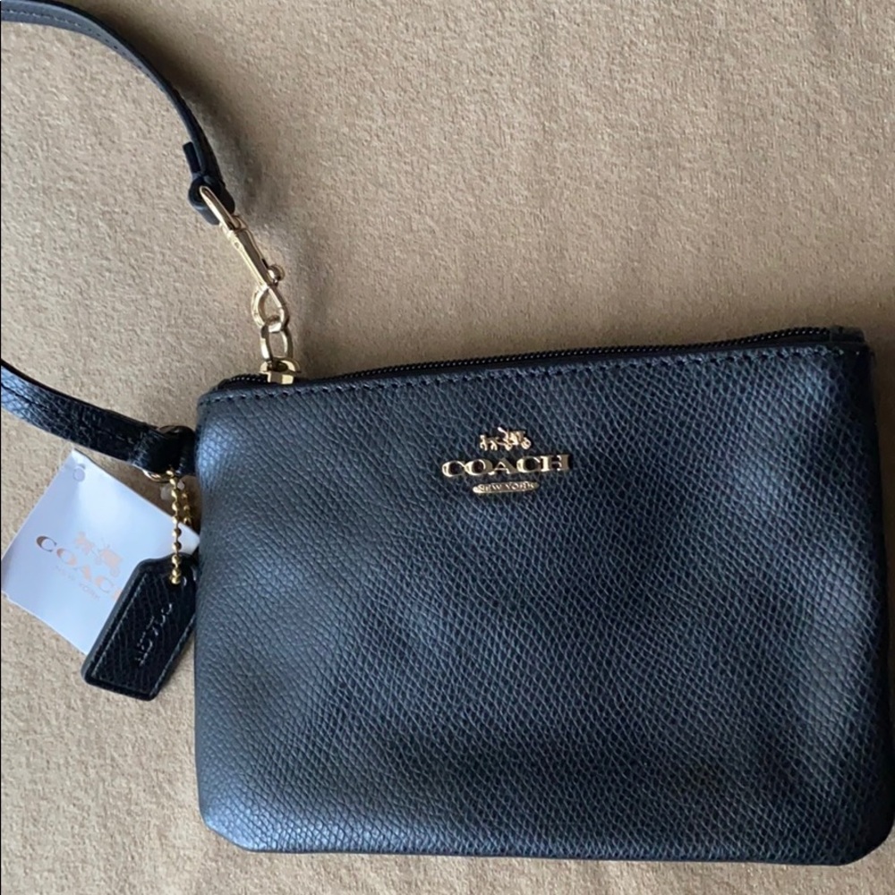 Leather Coach Wristlet